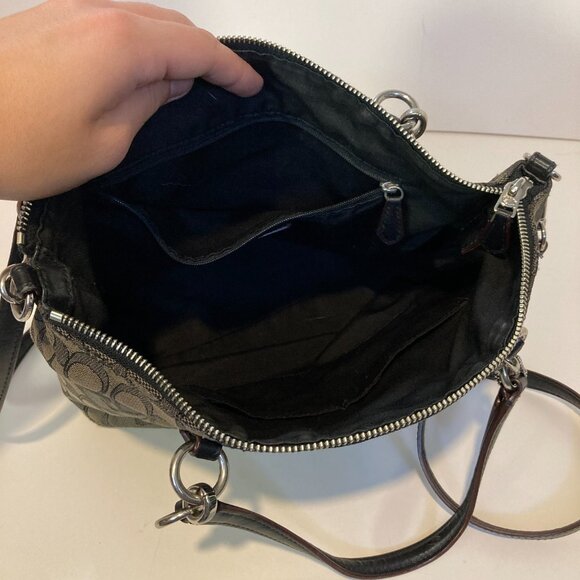 Coach New York Signature Monogram Kelsey Small Shoulder Purse Satchel Bag - Picture 5 of 10